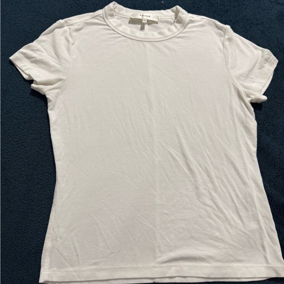 Frame White Ribbed Tee - Picture 2 of 5